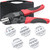 Plustool 6PCS Crimping Tool Set - Ratcheting Wire Crimper - for Heat Shrink, Insulated Nylon, Non-Insulated, Ferrule Terminal, Open Barrel Terminals & Solar Connectors
