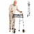 Narrow Walkers for Seniors, Folding Walker with 5 Inch Wheels for Small Spaces, Adjustable Width & Height, Lightweight Standard Walkers for Elderly, 350 lbs Support, Navy Blue