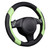 CAR PASS Line Rider Microfiber Leather Sporty Steering Wheel Cover Universal Fits for 95% Truck,SUV,Cars 14.5-15inch, Anti-Slip Safety Comfortable Design (Glows Lime Fluorescent Green)