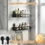 CIBOTIES Suction Cup Shower Caddy with 5 Hooks & Towel Rrack 11.8inch Black