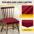 downluxe Indoor Chair Cushions for Dining Chairs, Soft and Comfortable Textured Foam Kitchen Chair Pads with Ties and Non-Slip Backing, 16" x 16" x 2", Red, 6 Pack