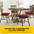 downluxe Indoor Chair Cushions for Dining Chairs, Soft and Comfortable Textured Foam Kitchen Chair Pads with Ties and Non-Slip Backing, 16" x 16" x 2", Red, 6 Pack