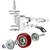 DICASAL 3 Inch Heavy Duty Stem Casters 360 Degree Swivel Thread Wheels with Metric Size M12-1.75 Screw Bolt Double Locking Brake Castor Wheel Load Capacity Upto 900 Lbs Pack of Four