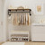 Yawinhe Industrial Pipe Clothing Rack with Shelves,Closet Rod,Rustic Brown