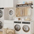 Yawinhe Industrial Pipe Clothing Rack with Shelves,Closet Rod,Rustic Brown