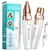 Rechargeable Eyebrow and Facial Hair Remover for Women - 2 in 1 Razor with Built-in LED Light for Painless Hair Removal