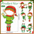 Fuutreo 60 Pcs Christmas Elf Photo Cutouts Face Holes Party Classroom Decor