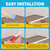 DLYYPLUS Collapsible Shower Water Dam Self-Adhesive Silicone Water Stopper Barrier Keeps Water Inside Threshold Dry and Wet Separation Retention System Suitable for Bathroom (67 Inch, White)