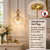 MODIVO 1-Light 7.87" Hardwired Mini Pendant Light, Textured Glass Shade