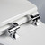 Mayfair Bennett Toilet Seat with Chrome Hinges, Slow Close Wood Seat, Secure Metal Hinges, Easy Install, Made in USA, Elongated, White