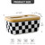 Butter Dish with Lid for Countertop, Checkered Ceramic Butter Container, Embossed Butter Keeper with Bamboo lid, Knife, and Airtight Cover, Cute Kitchen Farmhouse Decor (Black-White)