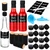 HCEWSBFD 100Pack-402Pcs Leak-Proof Black Screw Caps Orifice Reducer Screw Caps Shrink Capsules Bands,Labels,Silicone Collapsible Funnel,Marker for Homemade Hot Sauce Bottles 5oz Oils DIY Crafts