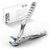 FVION Ergonomic Handle Nail Clippers for Seniors, Angled Head Toenail Clippers for Thick Toenails and Fingernails, Wide Jaw Opening Precision Nail Trimmer with Catcher (Silver)