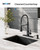 WEWE Utility Sink Faucet with Sprayer and Soap Dispenser, Matte Black