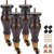 La Vane 9 inch Solid Wood Bun Feet for Furniture with Castor,4PCS, Walnut