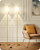 GOEBLESON 2Pack Floor Lamp, Pole with Foot Switch, Modern Standing Lamp Lampshade, Minimalist Freestanding Lamp (Bulb Not Included), for Living Room,Bedroom,Office,ETL Listed,Gold and Beige DE07LDP205