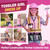 Pink Kids Tool Set with Construction Worker Costume for Girls Ages 3-5 - Toddler Dress Up Clothes, Toy Tools, Hat & Vest, Preschool Toys, STEM Educational Role Play Toys Gift
