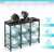 5 Gallon Water Jug Holder for 6 Bottles With Rustic Brown Wood Top Shelf - Heavy Duty Dispenser Stand for Home Kitchen/Office/Living Room