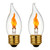 C11/C35 E26 LED Flame Effect Bulb 2W 1800K Warm Clear Glass 2-Pack