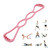 VKSG 4 Ring Adjustable Loop Resistance Bands for Working Out Walk at Home，Workout Bands Exercise Stretch Band for Women&Men Fitness, Yoga, Pilates-Non-Slip, Durable Rubber, Home/Gym Use(Pink)