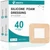 40 Pcs Silicone Foam Dressing 2x2 Gentle Border, Waterproof Silicone Bandages for Wounds Care, Bed Sore Patches, Super Absorbent Wound Dressing, Self Adhesive Pressure Sore Pads (40)