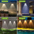 Solar Fence Lights Outdoor, 2700/4000/6000K 3 Mode, 8-12H, Black, 8 Pack