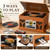 Retrolife® 10-in-1 Record Player with Speakers and Bluetooth-Mahogany