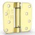 Goldenwarm 4 Pack Brass 4" Spring Door Hinges with 5/8" Radius Corners