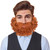 Yan Dream Men Short Auburn Curly Fake Beard Classic Full Fake Beard and Mustache Cosplay Costume Accessory