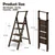 HillhutApex Aluminum 4 Step Ladder, Step Stool Foldable Ladder(Walnut)