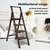 HillhutApex Aluminum 4 Step Ladder, Step Stool Foldable Ladder(Walnut)