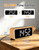 Netzu Wooden Projection Alarm Clock, Loud Digital Plug-in Clock with 180° Rotatable Projector, 5 Volumes, 12 Ringtones, Snooze for Bedroom Ceiling Wood Decor