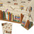umoni Book Theme Birthday Party Supplies Retro Books Tablecloth 2Pcs Book Club Party Table Covers Reading Book Disposable Plastic Tableware for Library Book Lovers Party Decor