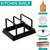 3-in-1 Kitchen Organizer Rack:Space-Saving Drying Storage Tray for Pots,Pans,Lids & Cutting Boards- Durable Countertop Organizer