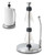 Leadfun Paper Towel Holder Countertop, Stainless Steel, One-Handed Tear, Weighted Base with Suction Cups, Standing Paper Towel Roll Holder for Kitchen Bathroom (Silver)