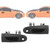 Door Handles Set Front Black Front Exterior for 1995-1999 Mitsubishi Eclipse / 1995-1998 Eagle Talon Direct Replacement