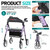 PLANET WALK Foldable Rollator Walker for Seniors with Soft Seat, 350 lbs