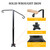 Handrail Railing, Single Post Handrail, Stair Railing for Concrete,Sturdy Handrails with Base, Mountable Iron Stair Handrail for 1 or 2 Steps, Grab Rail for Steps Porch, Railings for Outdoor Step
