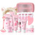 Japan Sakura Skin Care Set - Sakura Birthday Gifts For Teen Girls - Skin Care For Kids - 15 In 1 Skincare For Girls 10-12 Gift Set - Kids Skin Care Set For Girl Ages 8-12, All Skin Types Gua Sha