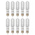 KOR T4 E11 Halogen Light Bulbs, 75W, Clear, 10-Pack