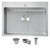 HOTIS 22x18 Inch Drop In Kitchen Sink, Stainless Steel Handmade Single Bowl Topmount Kitchen Sink, Brushed Nickel Prep Sink with Strainer