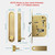 AcxdJnye Pocket Door Lock Hardware with Pull,Invisible Sliding Door Lock Handle, Recessed Door Handle Lock for Furniture Hardware, Gold