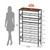 UNITSTAGE 8 Tier Metal Shoe Rack with Wood Top, 24-32 Pairs