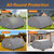 EVRBUL Waterproof Picnic Table Cover 70/72 Inch Heavy Duty 420D for 6 Ft Picnic Table Bench Set,Wind Dust Proof Anti-UV Outdoor Patio Table Bench Cover Winter, Grey