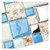 Blujellyfish Blue Sea Glass Tile Backsplash Beach Style Mosaic Tiles Real Seashell Inside (Pack of 5 Sheets)