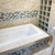 Blujellyfish Blue Sea Glass Tile Backsplash Beach Style Mosaic Tiles Real Seashell Inside (Pack of 5 Sheets)