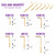 Swpeet 120Pcs 6 Sizes Gold Brass Plated Metal Screw-in Square Bend Hooks Kit, Gold Square Bend Hooks Self-Tapping Screws Hooks for Home/Workplace/Office