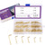 Swpeet 120Pcs 6 Sizes Gold Brass Plated Metal Screw-in Square Bend Hooks Kit, Gold Square Bend Hooks Self-Tapping Screws Hooks for Home/Workplace/Office