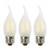 OPALRAY C35 4W LED Candelabra Bulb, Frosted Glass Cover, Clean White Daylight 4000K, Dimmable, E26 Base, 360° Beam Angle, 400Lumens 40W Incandescent Replacement, Flame Tip, 3-Pack