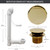 Westbrass 493244H-01 14" Sch. 40 PVC Bath Waste & Overflow Assembly with Illusionary Faceplate and Tip-Toe Drain Plug, Polished Brass
